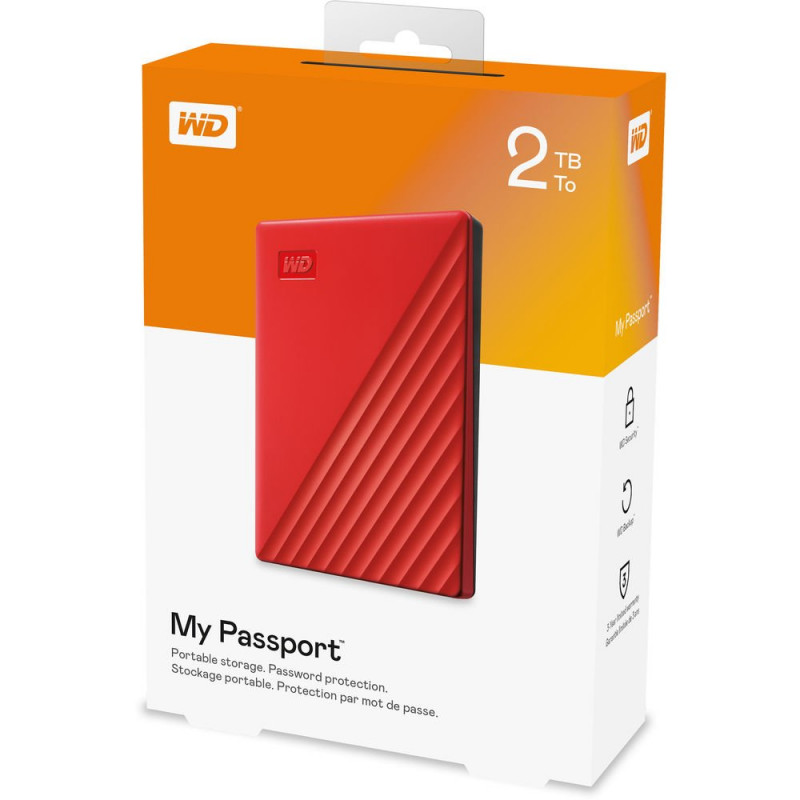 Disque Dur Externe Western Digital My Passport Red 2,5 Rouge à Prix  Carrefour