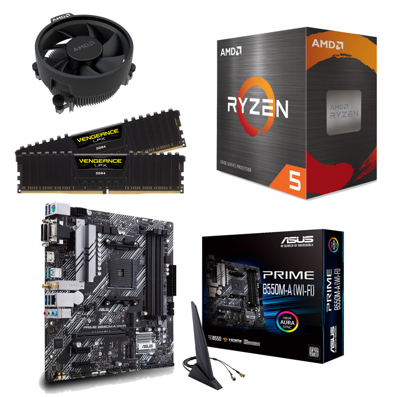 Kit Upgrade - R5-5500 + ASUS PRIME B550M-A WiFi II + 16 Go DDR4 - I