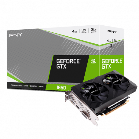 PNY GeForce GTX 1650 4GB GDDR6 Dual Fan v2 - Carte graphique | Infomax Paris