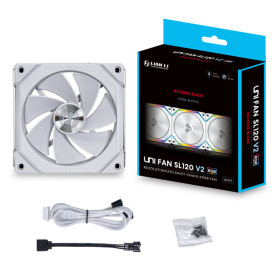 Lian Li UNI FAN SL120 V2 ARGB Reverse Blade - Blanc - Ventilateur PC Gamer | Infomax Paris