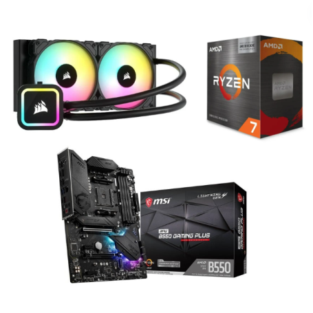 Kit upgrade - Ryzen 7 5700X3D - B550 Gaming - H100x ARGB - Kit d'upgrade PC | Infomax Paris