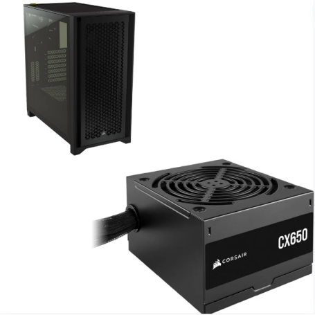 Kit Upgrade - Corsair 4000D Airflow + Corsair CX650 80+ Bronze - Kit d'upgrade PC | Infomax Paris