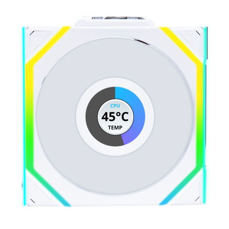 Lian Li Uni Fan SL 120 LCD ARGB Wireless - Blanc - Ventilateur PC Gamer | Infomax Paris