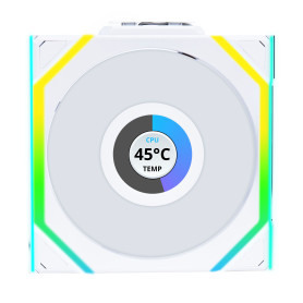 Lian Li Uni Fan SL 120 Reverse LCD ARGB Wireless - Blanc - Ventilateur PC Gamer | Infomax Paris