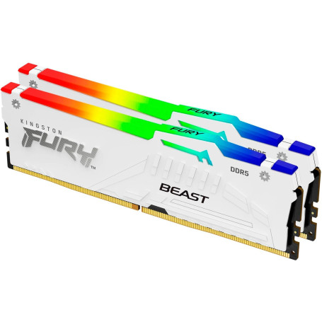 Kingston FURY Beast 2x16Go 6000C30 RGB DDR5 EXPO & XMP - White - Mémoire RAM | Infomax Paris