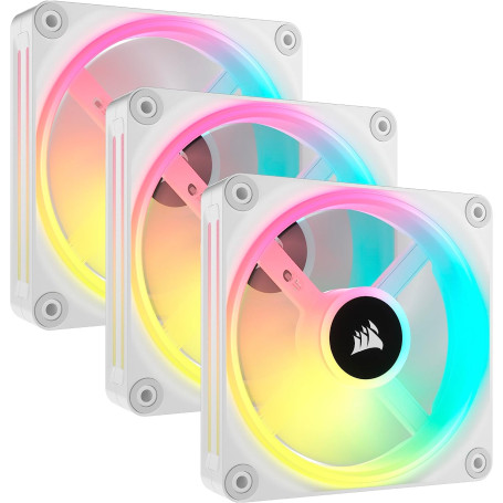 7x Corsair iCUE Link QX120 RGB - Blanc - Ventilateur PC Gamer | Infomax Paris