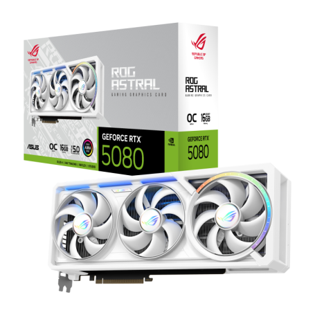 ASUS GeForce ROG Astral GeForce RTX 5080 16GB GDDR7 White OC Edition - Carte graphique | Infomax Paris