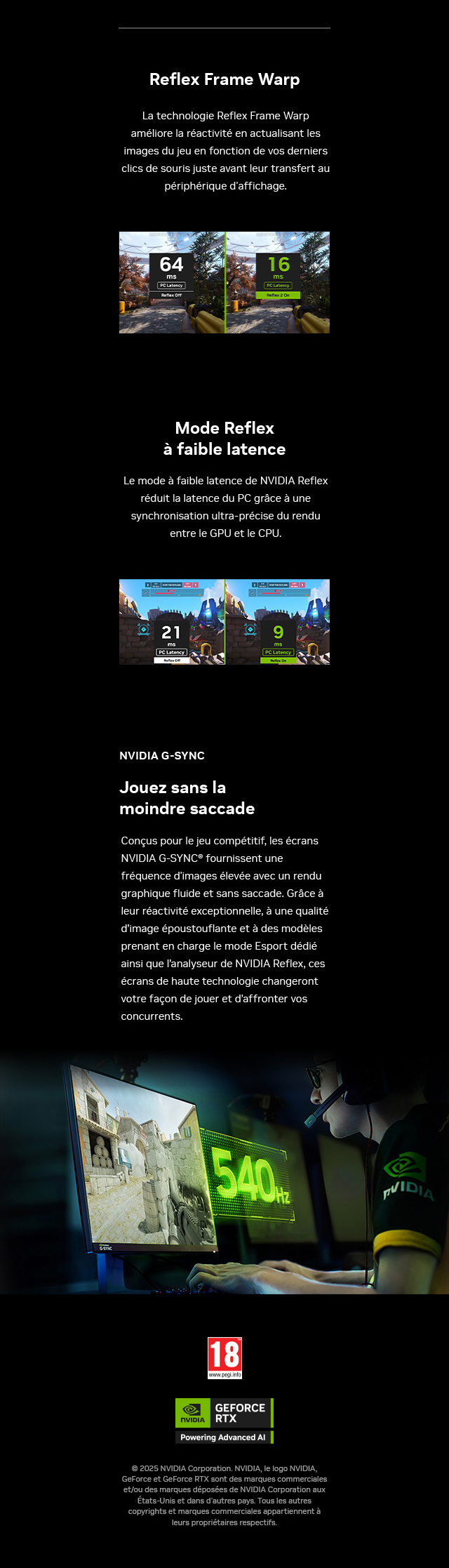 NVIDIA nouvelles téchnologies de la série 50 pour l'esport