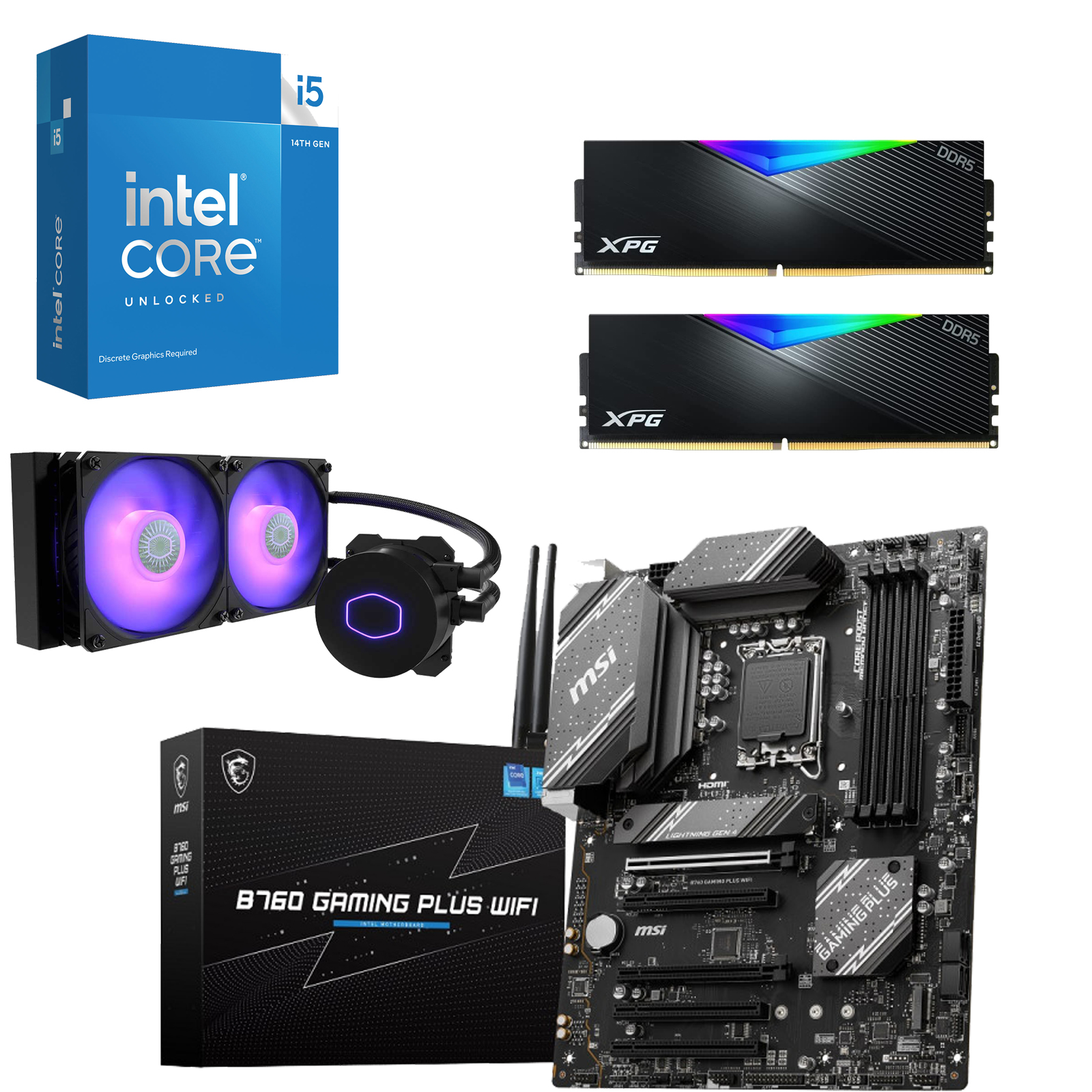 Intel Core i5 14600KF - Gigabyte B760 - RAM 32 Go DDR4 - Kit