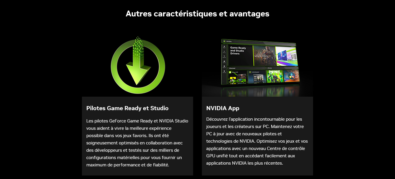  NVIDIA autres caractéristiques